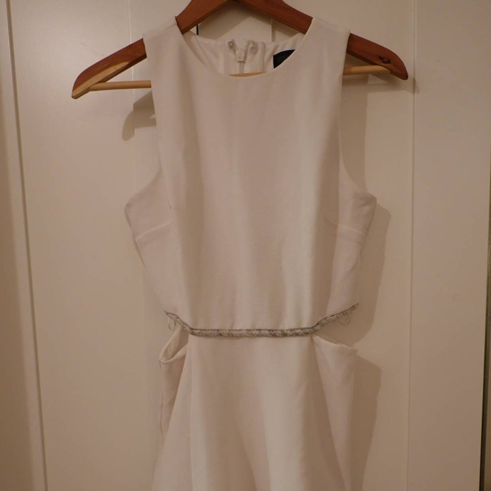 Topshop cutout waist white dress